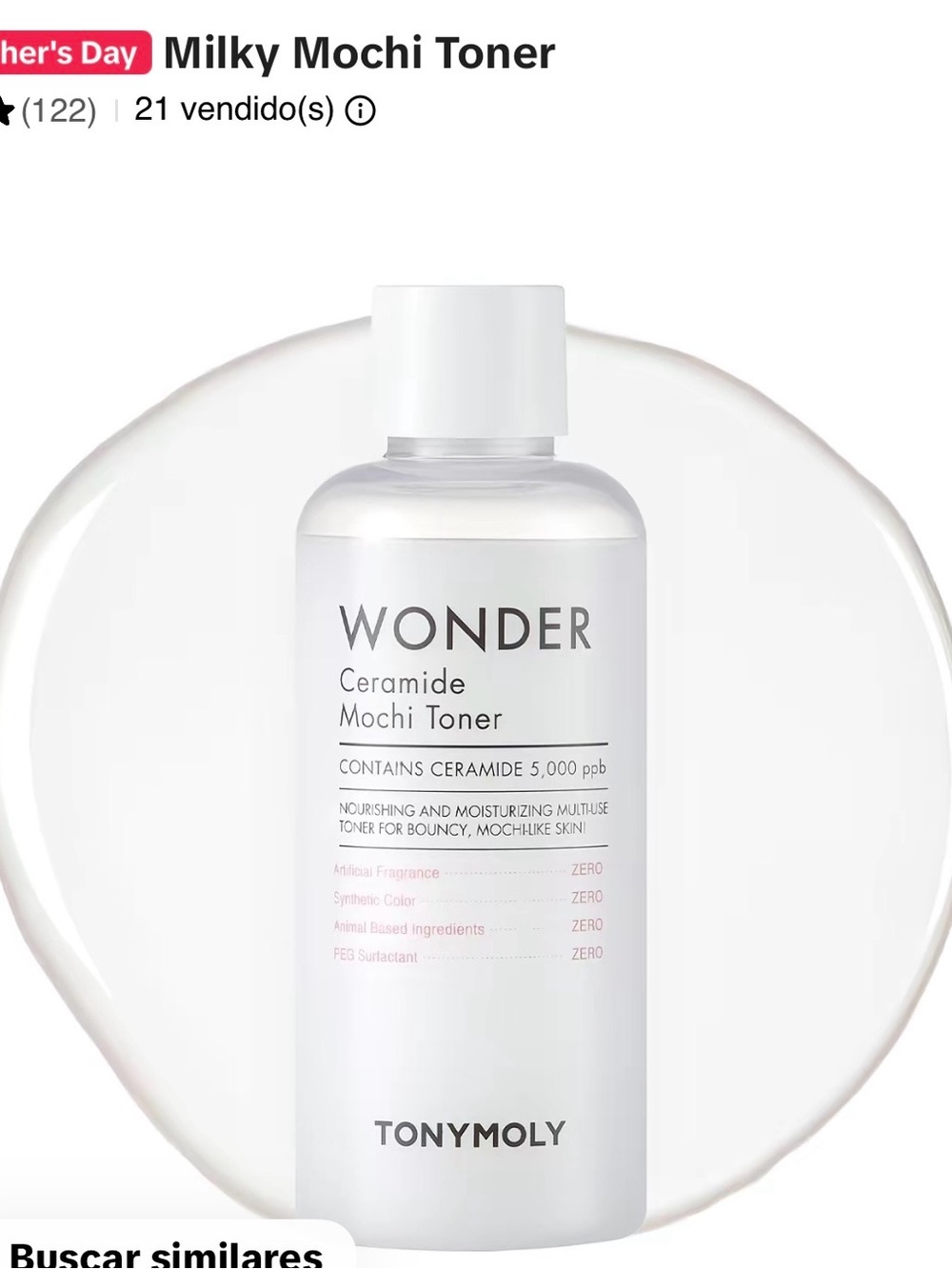 TONYMOLY Wonder Ceramide Mochi Toner — White Hydrating Toner